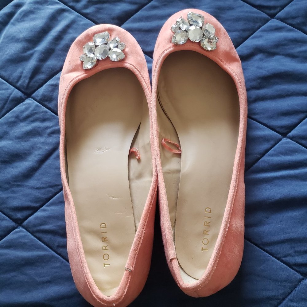 Torrid size 10W Ballet Flats with Gem stones